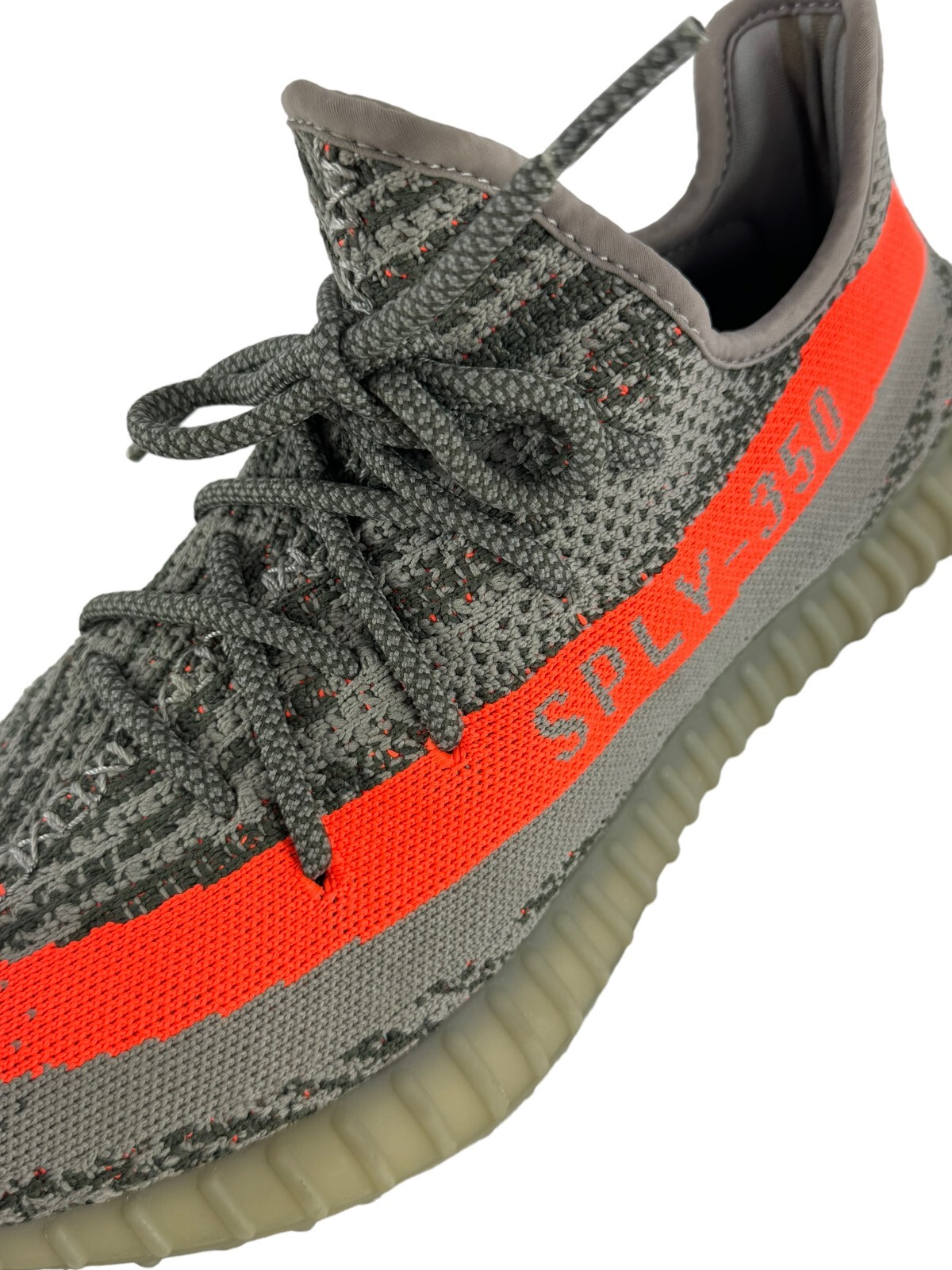 ADIDAS Yeezy Boost SPLY 350 V2 Grey Orange Cloth Sneakers 10.5 US