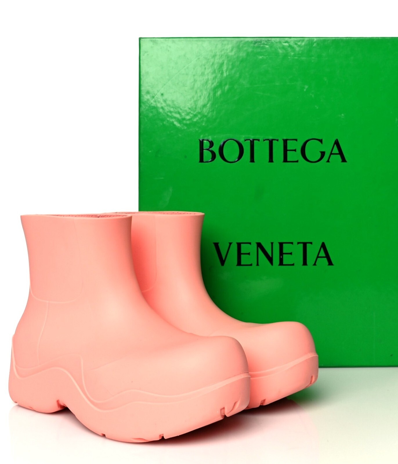 Bottega Veneta $820 Puddle Ankle Rubber Boot Pink Flamingo EU 39