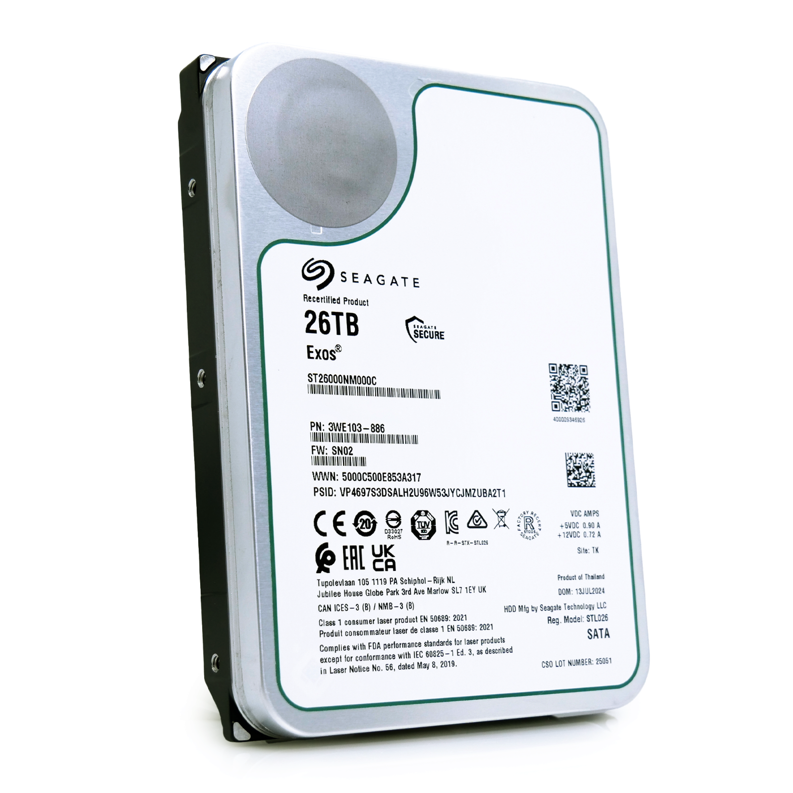 Seagate Exos 26TB 7.2K RPM SATA 6Gb/s 3.5