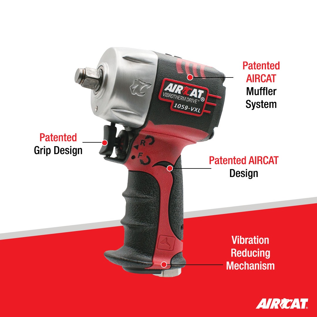 VIBROTHERM DRIVE® 3/8″ COMPOSITE COMPACT IMPACT WRENCH – AIRCAT
