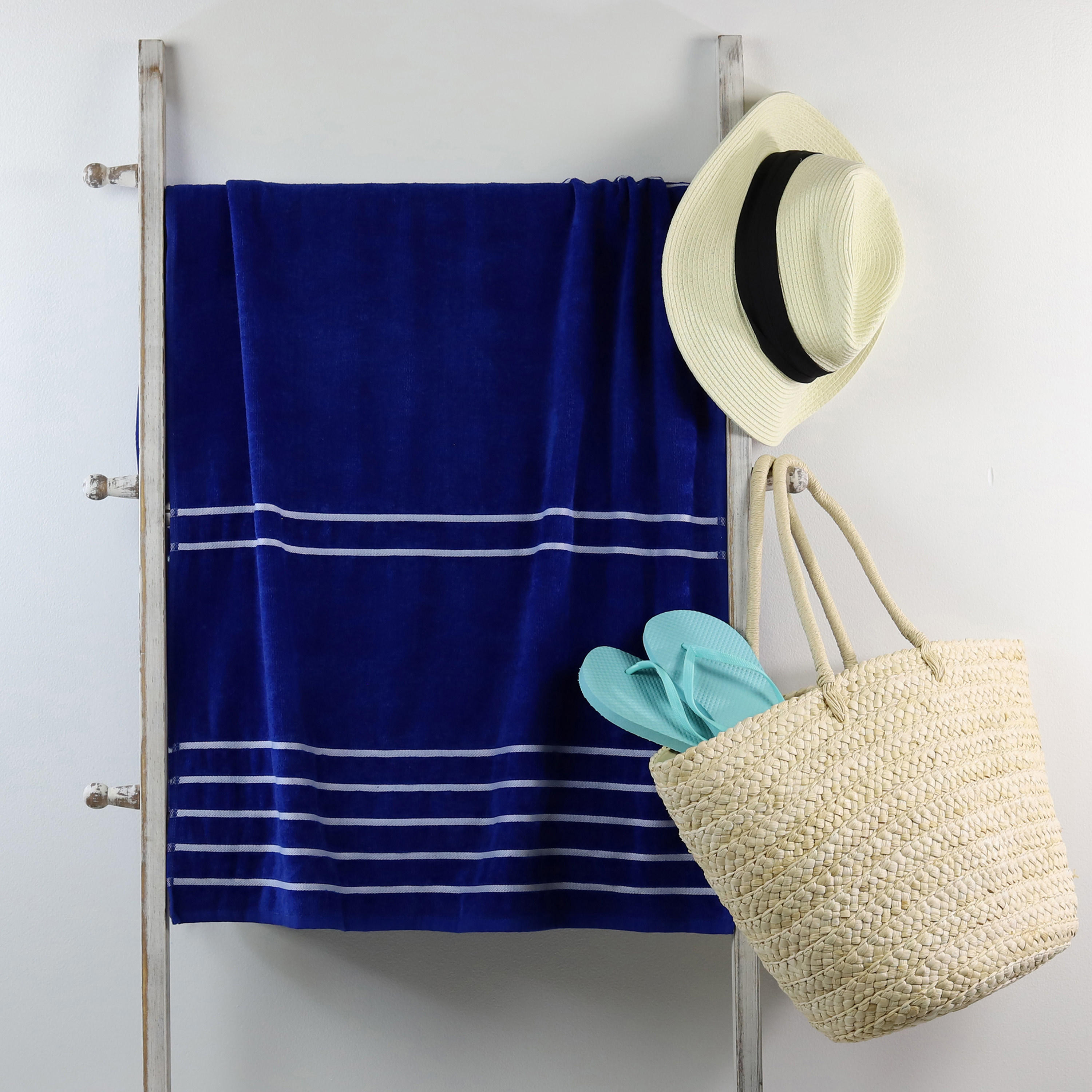 Mainstays Beach Towel, Royal Blue Multi-Stripe - Walmart.com