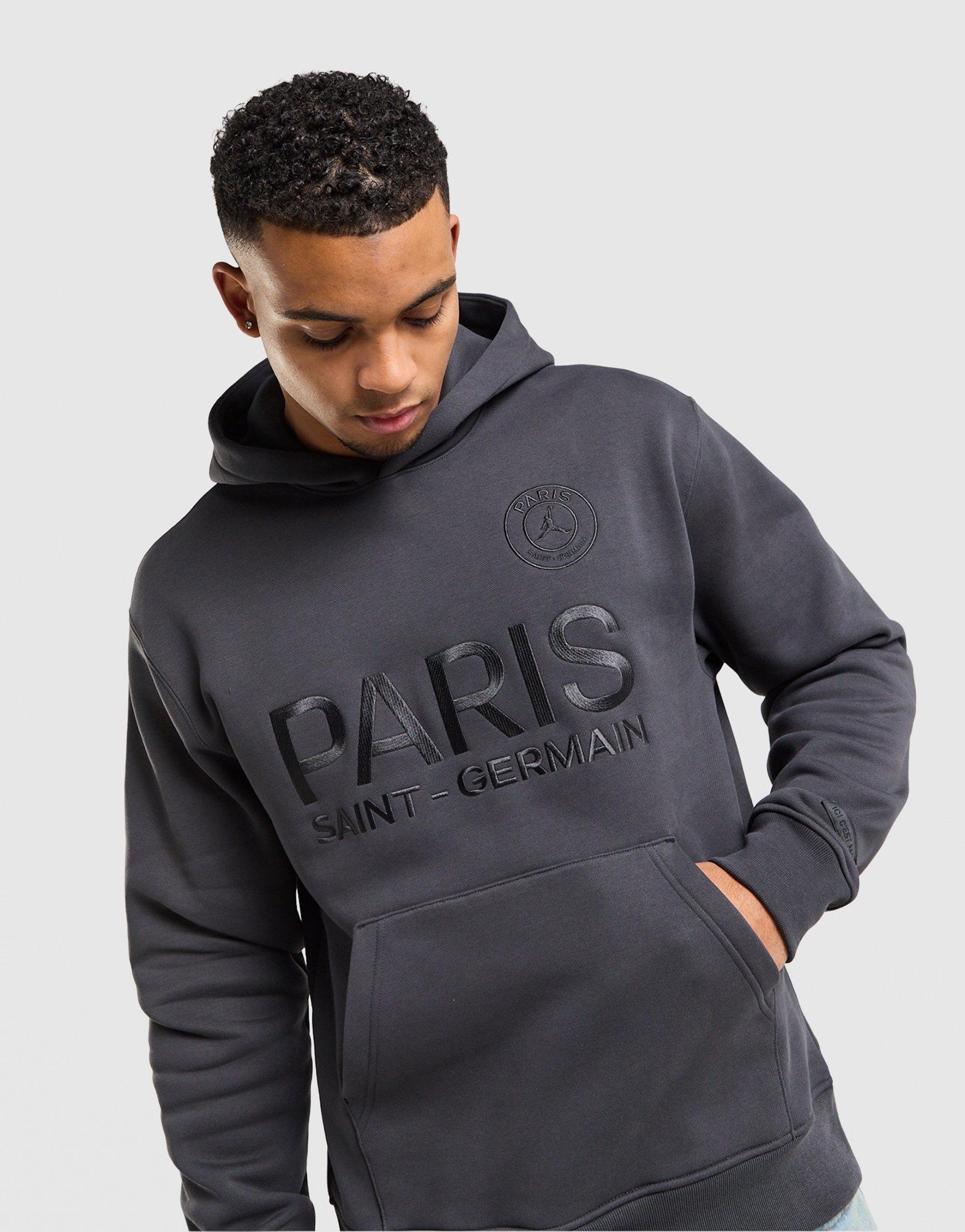 Grey Jordan Paris Saint Germain Black Cat Fleece Hoodie - JD
