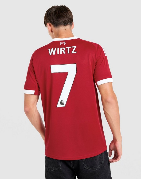 Red adidas Liverpool FC 2025/26 Wirtz #7 Home Shirt | JD Sports UK