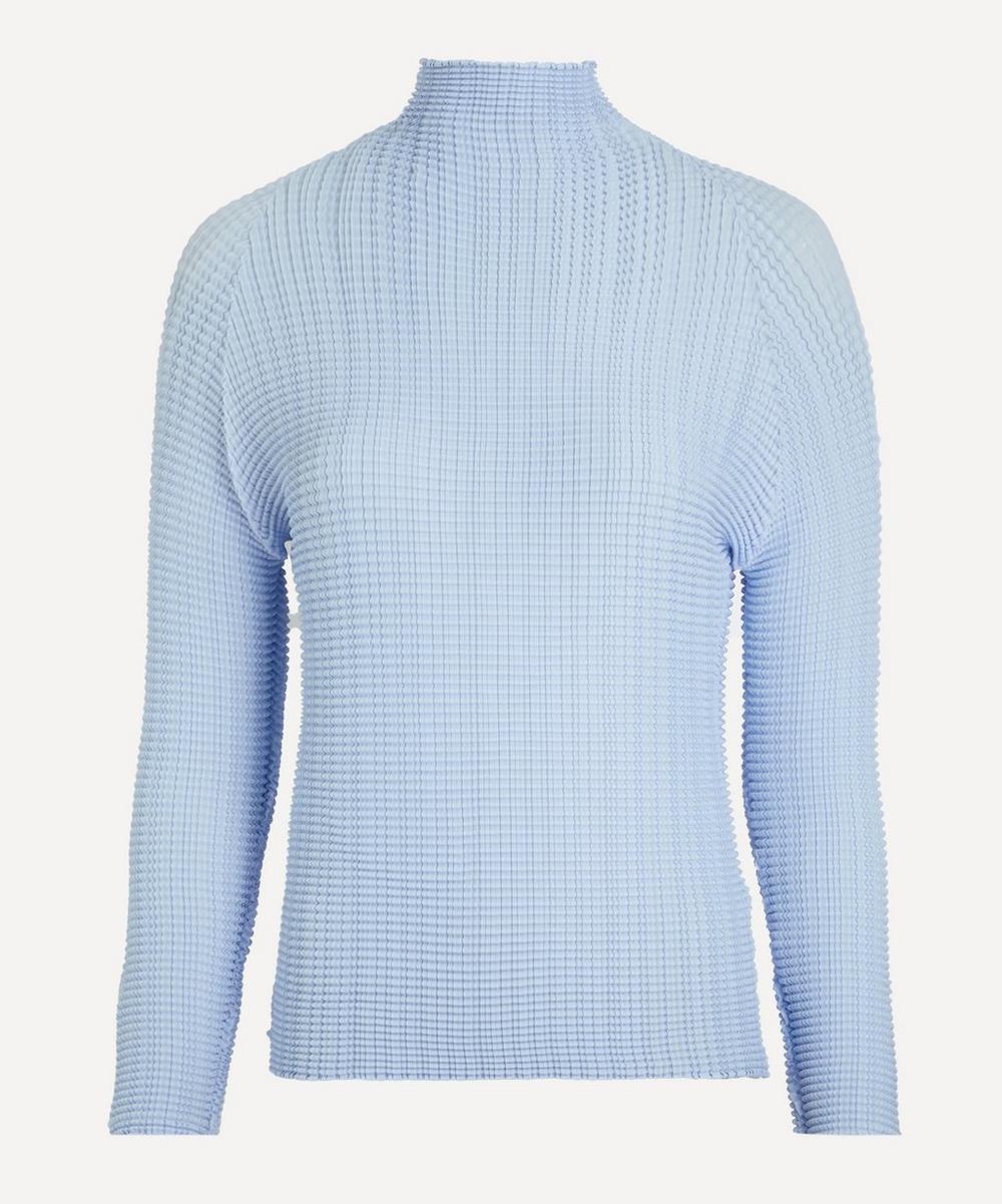 Issey Miyake Light Blue Wooly Pleats-58 High-Neck Top | Liberty