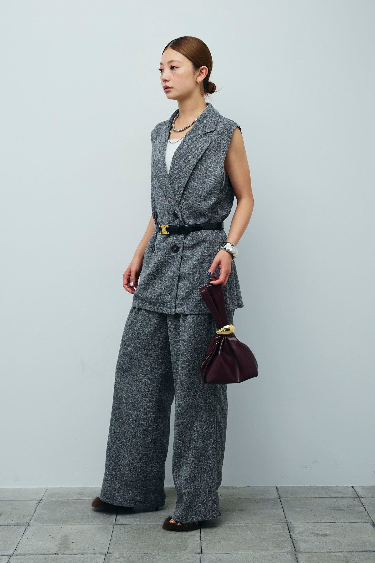 サマーツイードジレ+サマーツイードタックパンツ(2set) – IAMALPHA