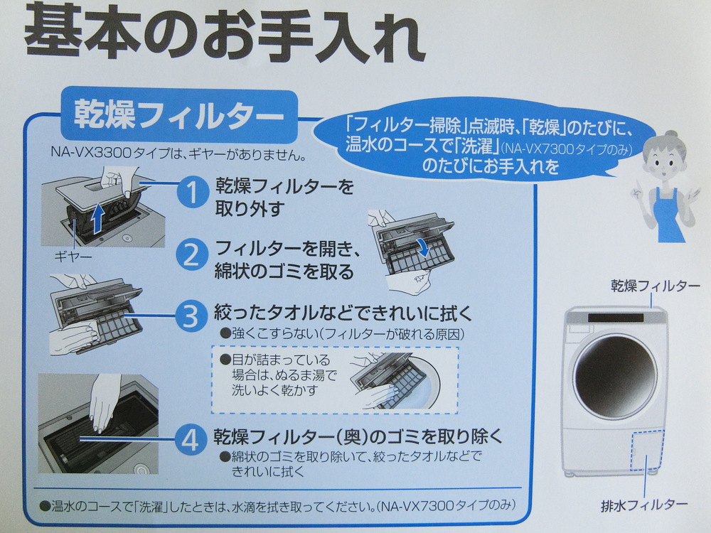 洗濯機のほこりを掃除！～Panasonic・NA-VX7300Lの乾燥フィルターを