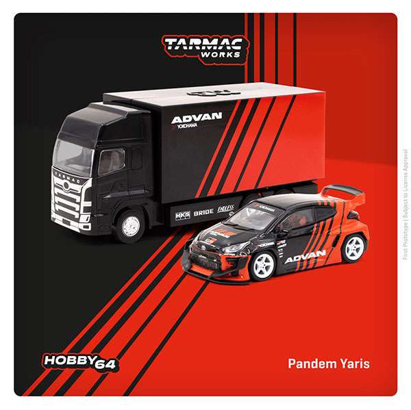 T64-080-ADV 1/64 Pandem Yaris ADVAN With Truck Packaging | LINE UP