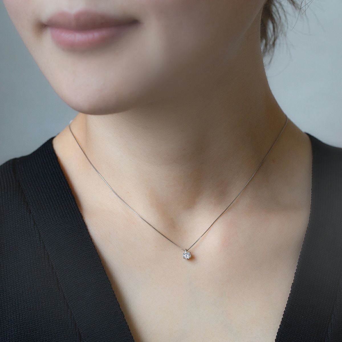 0.3ct】鑑定書付 プラチナ 一粒ダイヤモンド ネックレス | IKEDA
