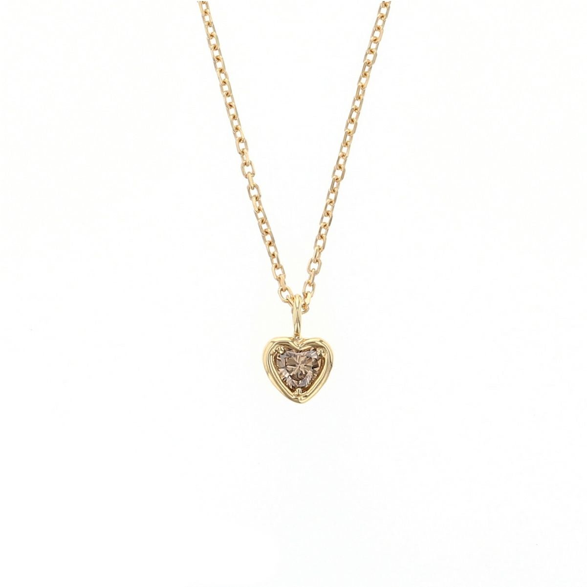 K18 YG ブラウンダイヤモンド ハート ネックレス | IKEDAジュエリー