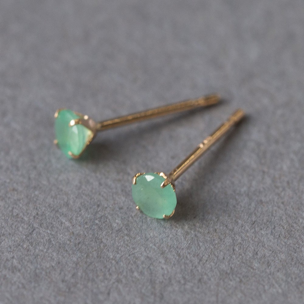 5月誕生石】K18 PG エメラルド ピアス | IKEDAジュエリーオンライン