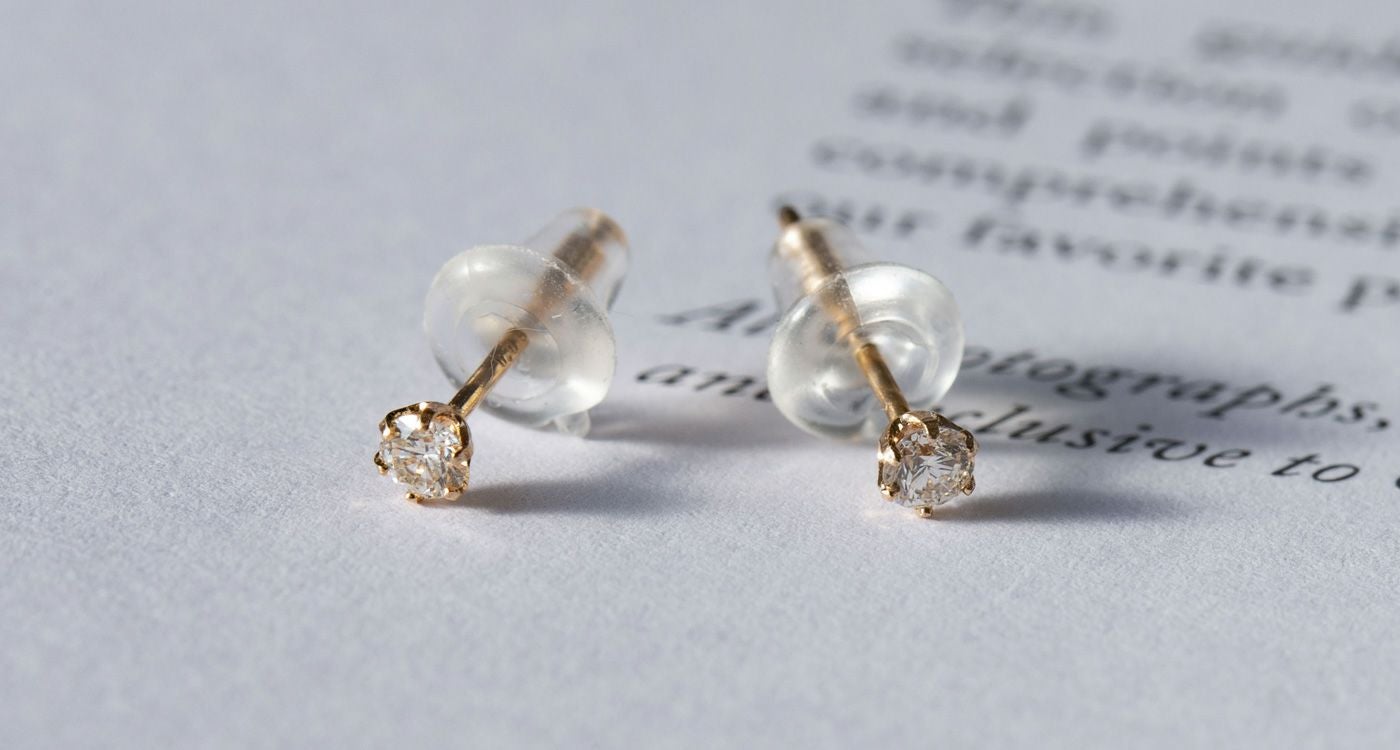 K18 PG 一粒 ダイヤモンド ピアス | IKEDAジュエリーオンライン