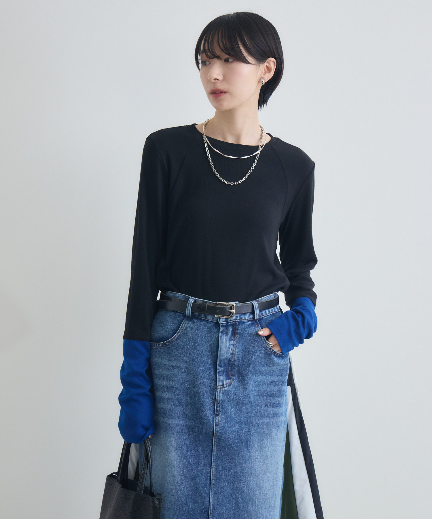 TRANOI. 3Dバイカラーカットソー | IKG crossing