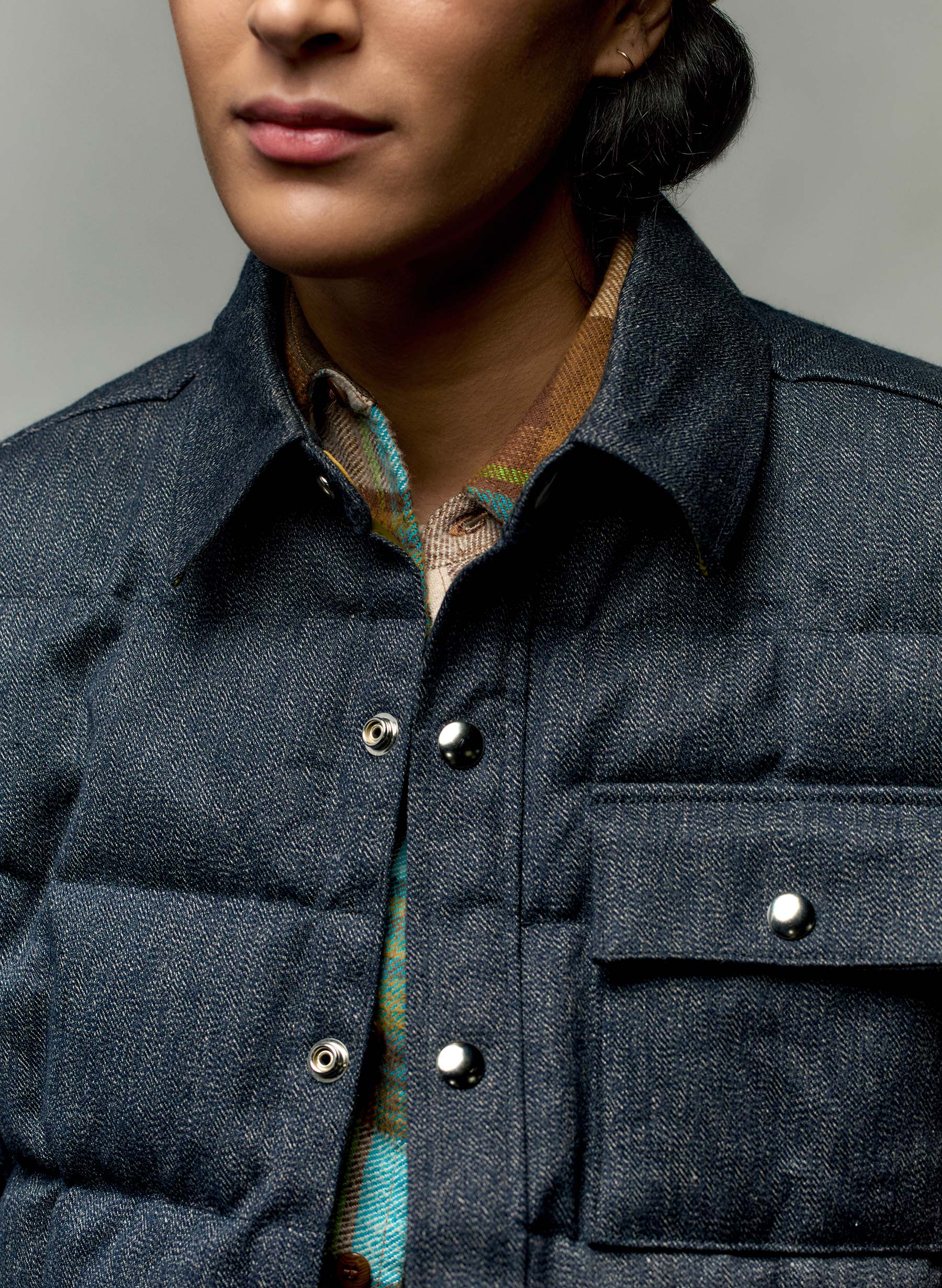 i+w x crescent down works quilted jaspe jacket – imogene + willie