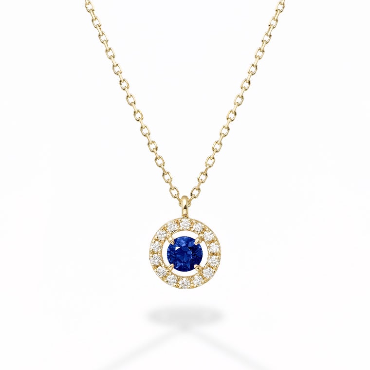 Color Pendant]Ptサファイア/ダイヤモンド/ペンダント(プラチナ