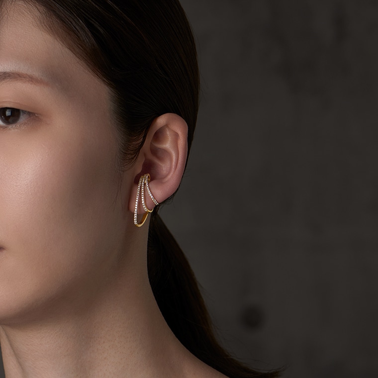 EE017左]K18ダイヤモンド/イヤーカフ(ゴールド): Hyacca | IMAYO