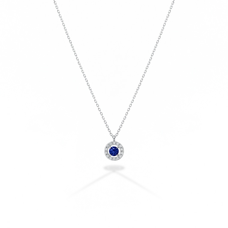 Color Pendant]Ptサファイア/ダイヤモンド/ペンダント(プラチナ