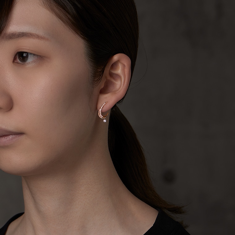 EE001]K18PGダイヤモンド/ピアス(ピンクゴールド): Hyacca | IMAYO