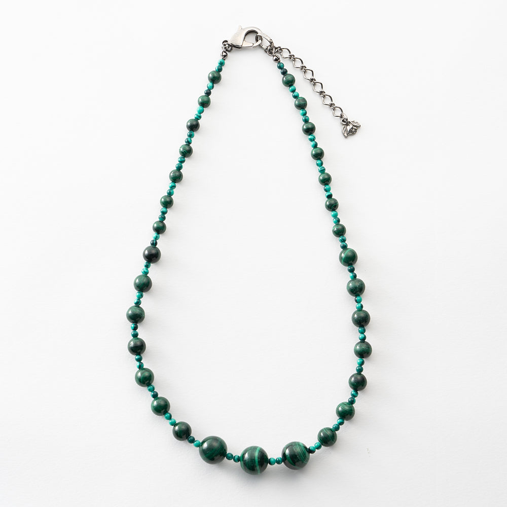 ネックレス マラカイト グリーン ラウンド ショート 150359 – イマック