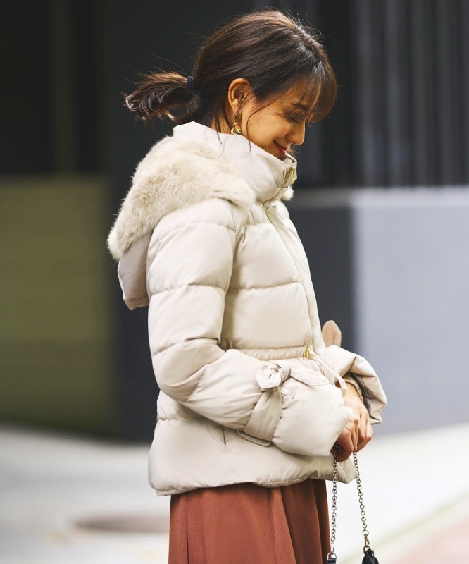 S～3L】【ウォッシャブル（手洗い）】ラビットファーフードショート