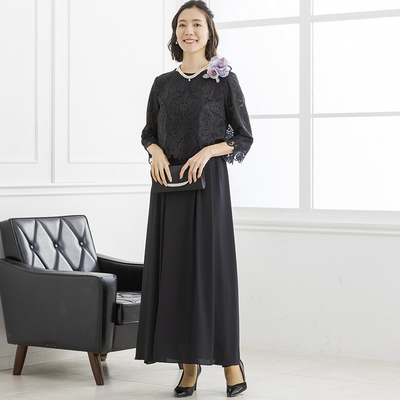 マザードレス》【formformaオリジナル】刺繍レースドレス/日本製素材