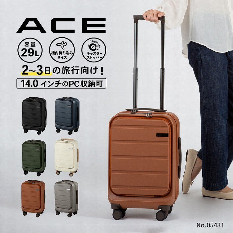 機内持ち込み 2～3泊程度 スーツケース ACE エース フレットボード 29L