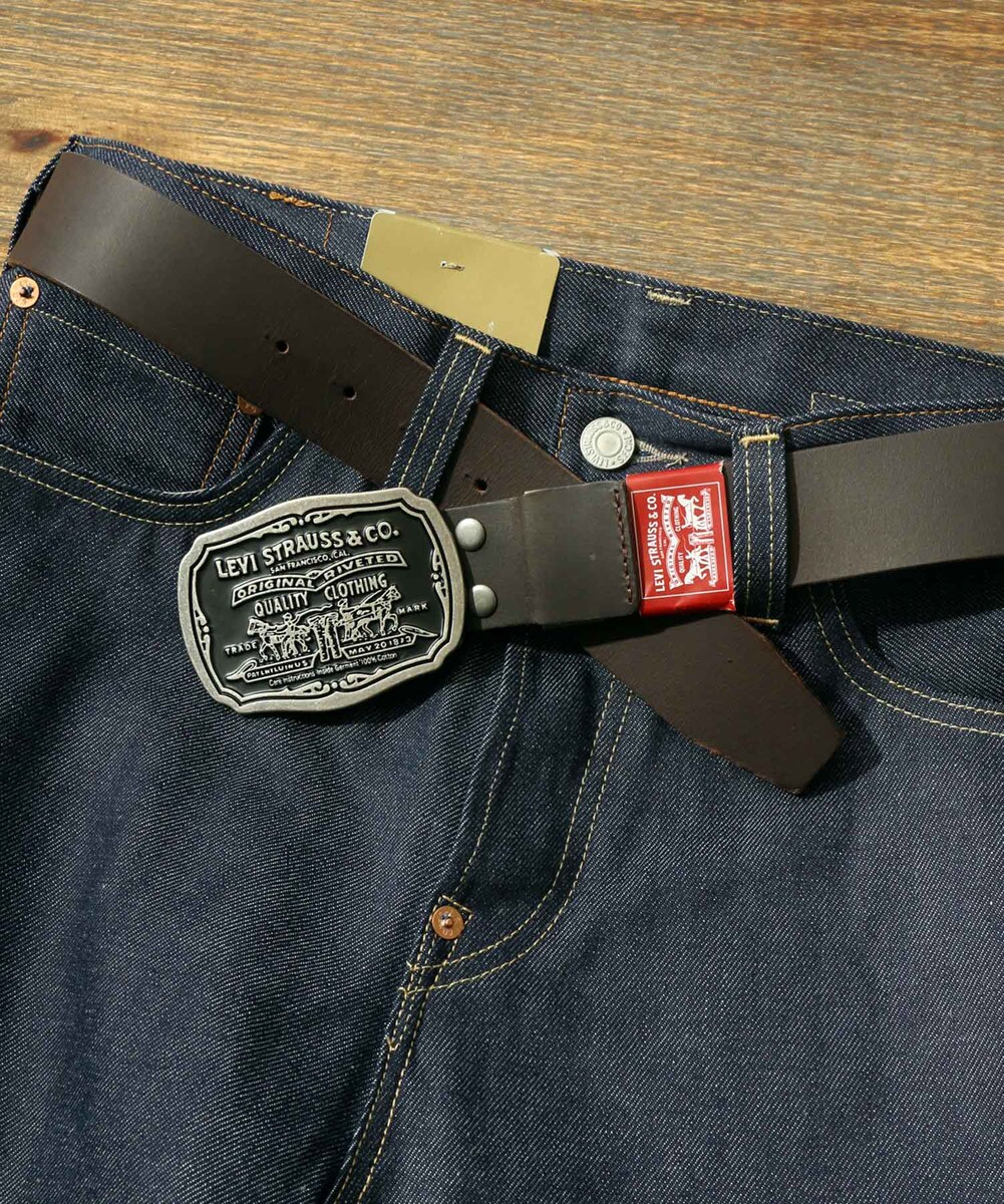 リーバイス(LEVI'S)ブラックレザースタッズベルト イタリア製