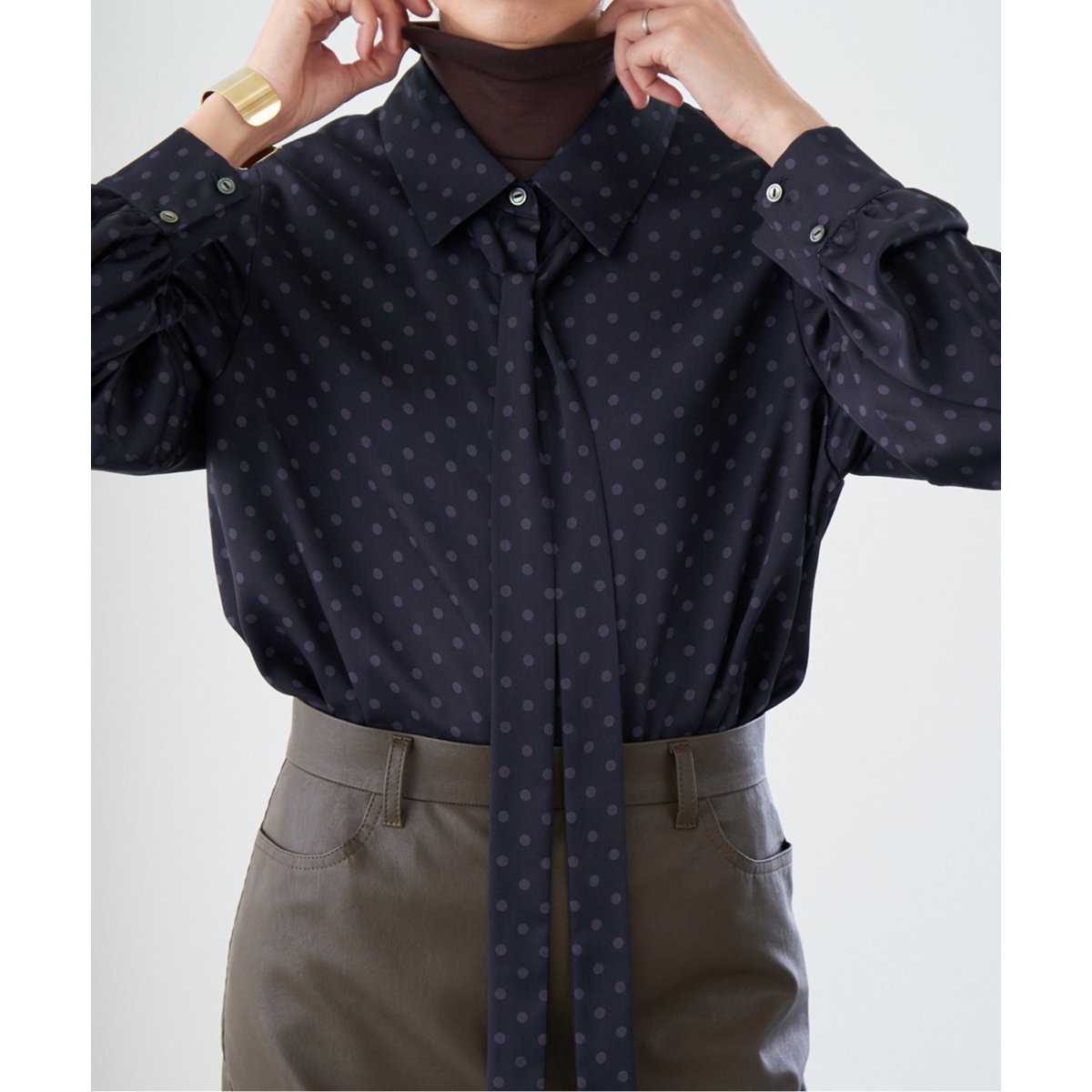 サテンドットタイ付きブラウス | イエナ(IENA) | マルイウェブチャネル