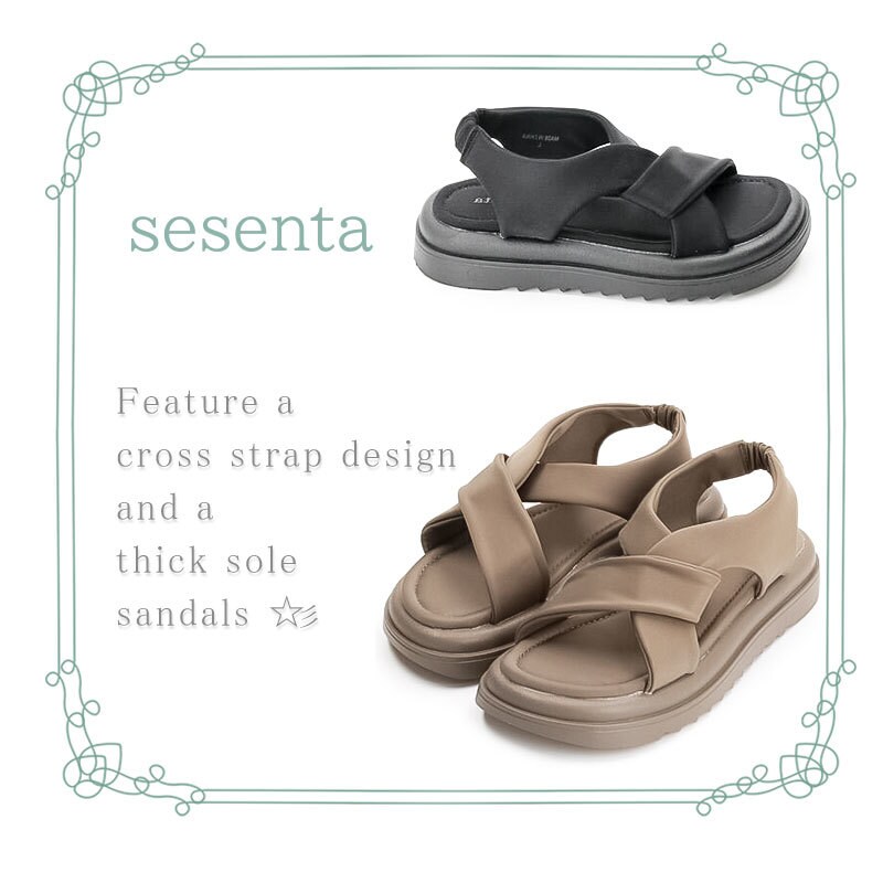 24春夏新作】sesenta クロスデザイン ストレッチサンダル | グリッター