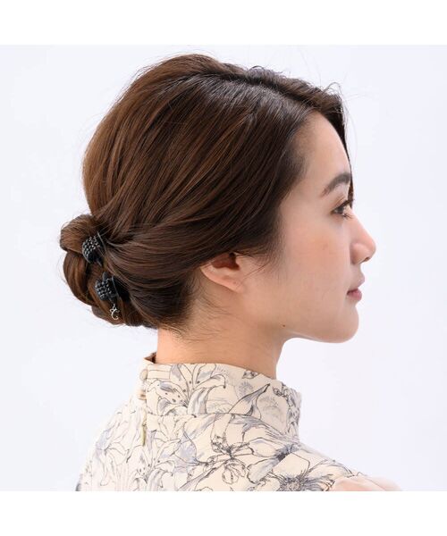 ダブルクリスタルメッシュ ホイップクリップ2個セット （カチューシャ