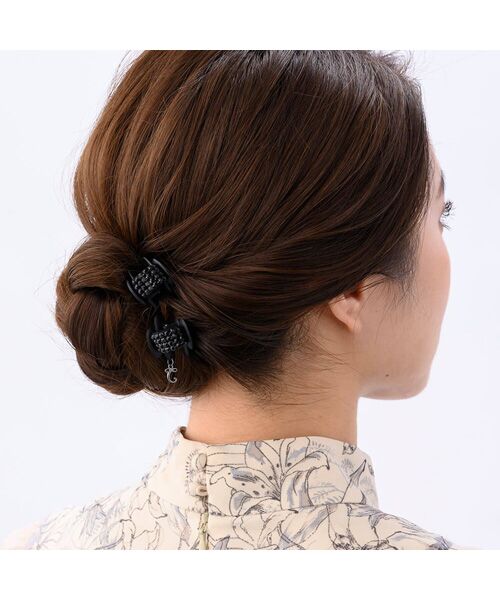 ダブルクリスタルメッシュ ホイップクリップ2個セット （カチューシャ