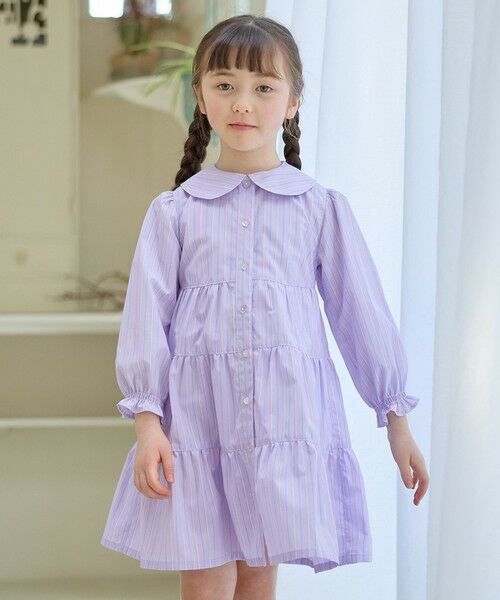 セール】 ストライプ シャツ ワンピース （ミニ丈・ひざ丈ワンピース