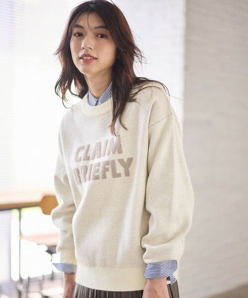 セール】 スウェットライクフェザーロゴニット （ニット・セーター