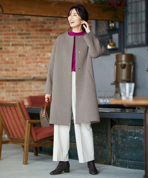 セール】 ウールブレンド ノーカラーコート （その他アウター）｜ANY