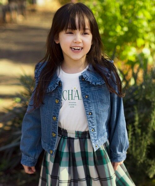 セール】 フリル 襟付き デニム ジャケット （Gジャン・デニム