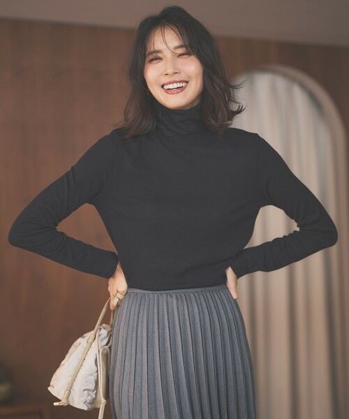 セール】 【洗濯機可】ソフトタッチリブタートルネック （カットソー