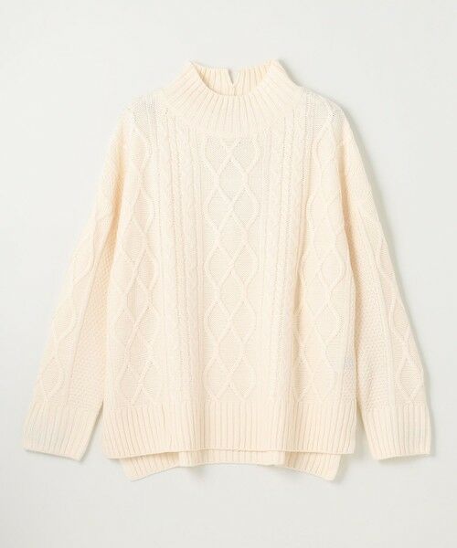 セール】 【6色展開】ソフトアクリルハイネックケーブルニット