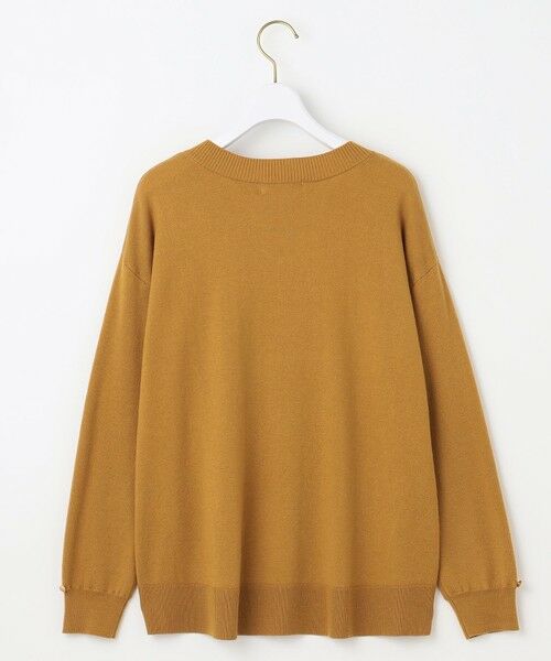 セール】 【ウールブレンドシリーズ】フロント切替Vネック ニット