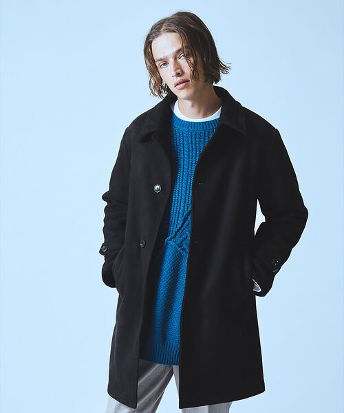 ネオスエード】裏フリース ステンカラーコート / バルマカーンコート