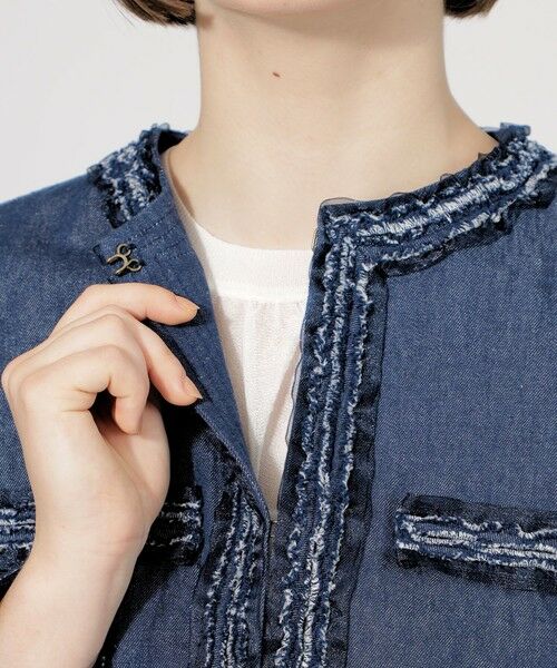 セール】 【EPOCA STORIA】 リアクティブデニム ノーカラージャケット