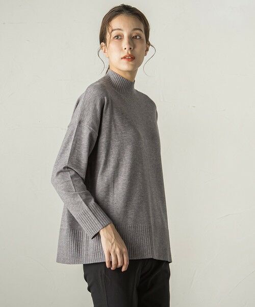 セール】 しっとりシアバター加工ハイネックニットプルオーバー