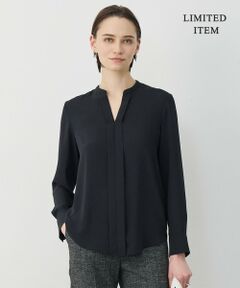 30th ANNIVERSARY】 モノグラムプリントシフォン バンドカラーブラウス