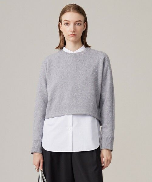 洗える】ソフトカシミヤミックス ラメノットヤーンニット （ニット