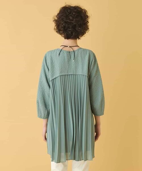 セール】 ふくれジャカードプリーツジョイントチュニック /洗える