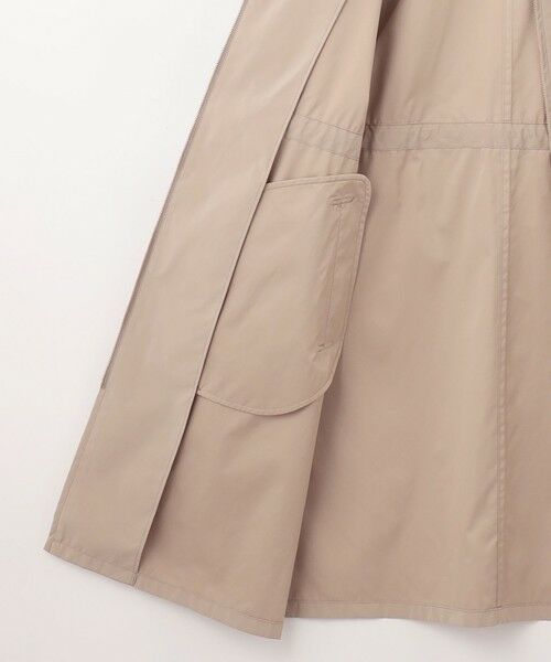 セール】 【洗える・撥水】マイクロタフタ ノーカラー ロング コート