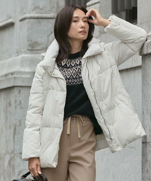 セール】 【洗える】ブラッシュドマルチポリ ショート ダウンコート