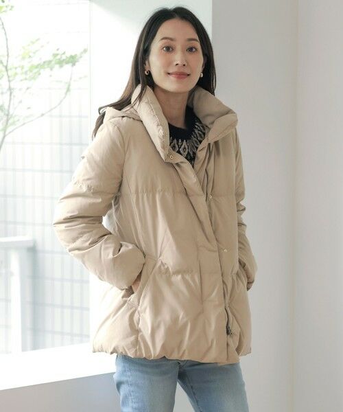 セール】 【洗える】ブラッシュドマルチポリ ショート ダウンコート