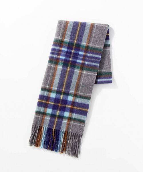 セール】 ピュアカシミヤ100％ チェックマフラー （マフラー・ショール