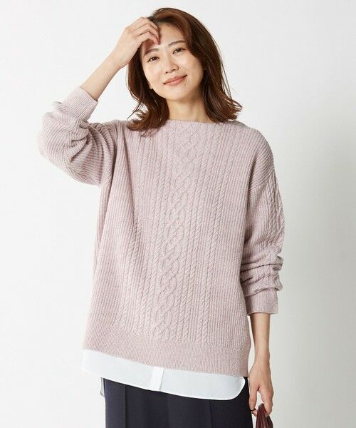 セール】 【洗える】FRISBY ボートネック ケーブル ニット （ニット