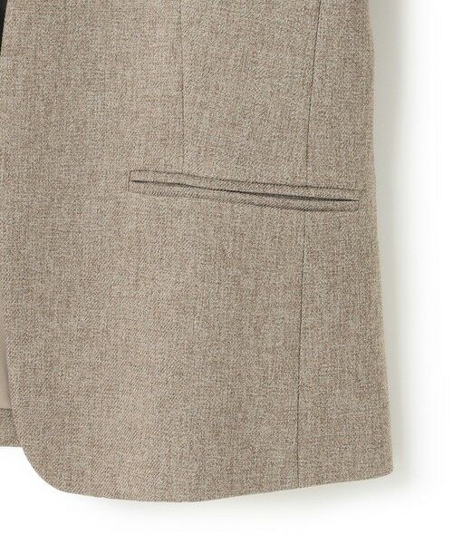 セール】 【洗える】ウールライクカルゼ ノーカラー ジャケット （ノー