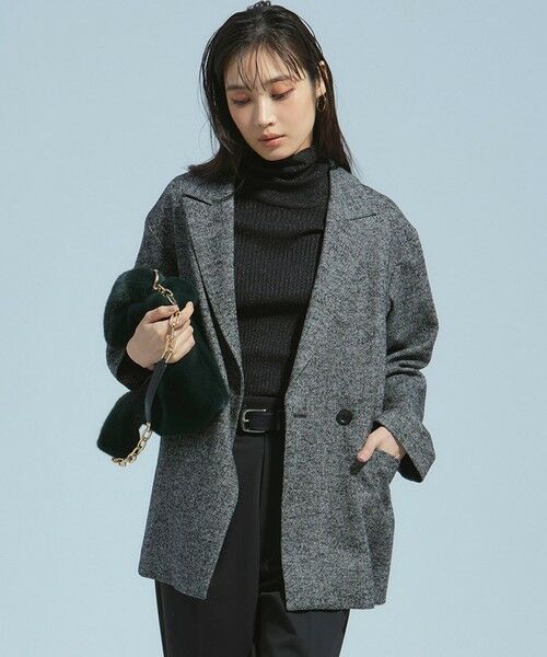 セール】 ヘリンボーンループツイード ジャケット （テーラード